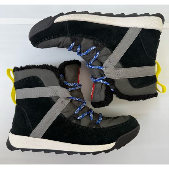 SOREL ATHROPOLOGY Sz 7.5 Whitney II Flurry Shearling Lined Waterproof Boot Black - Picture 1 of 12
